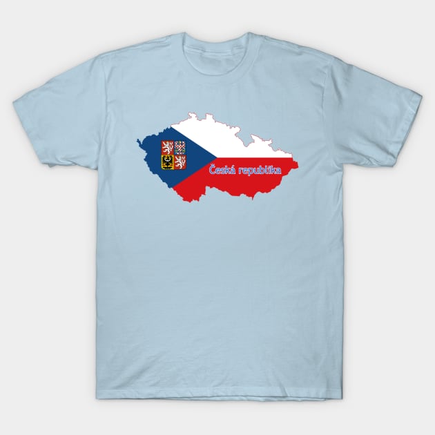 Czech republic flag & map T-Shirt by Travellers